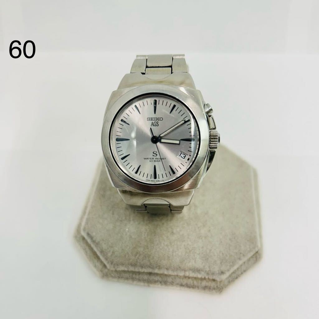 4SC246 SEIKO セイコー AGS 腕時計 S 5M42-0E50 シルバー文字盤 自動巻き 時計 メンズ 中古 現状品 動作未確認の画像1