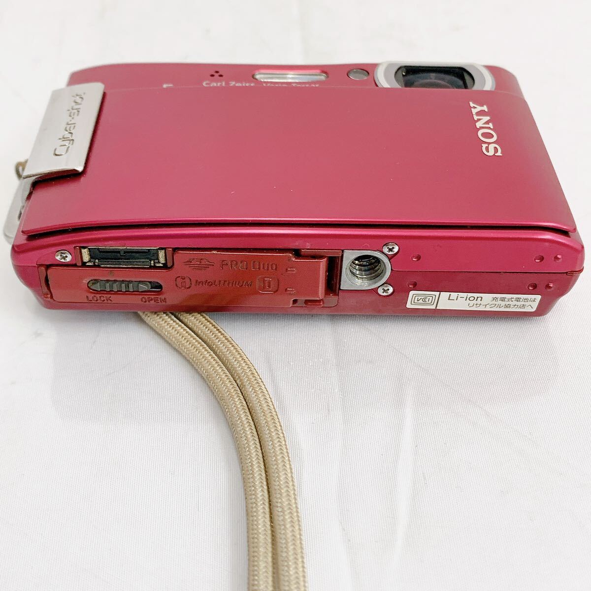 4SB189 SONY ソニー DSC-T200 サイバーショット 3.1MP デジタルカメラ デジカメ ピンク カメラ 家電 中古現状品動作未確認の画像7