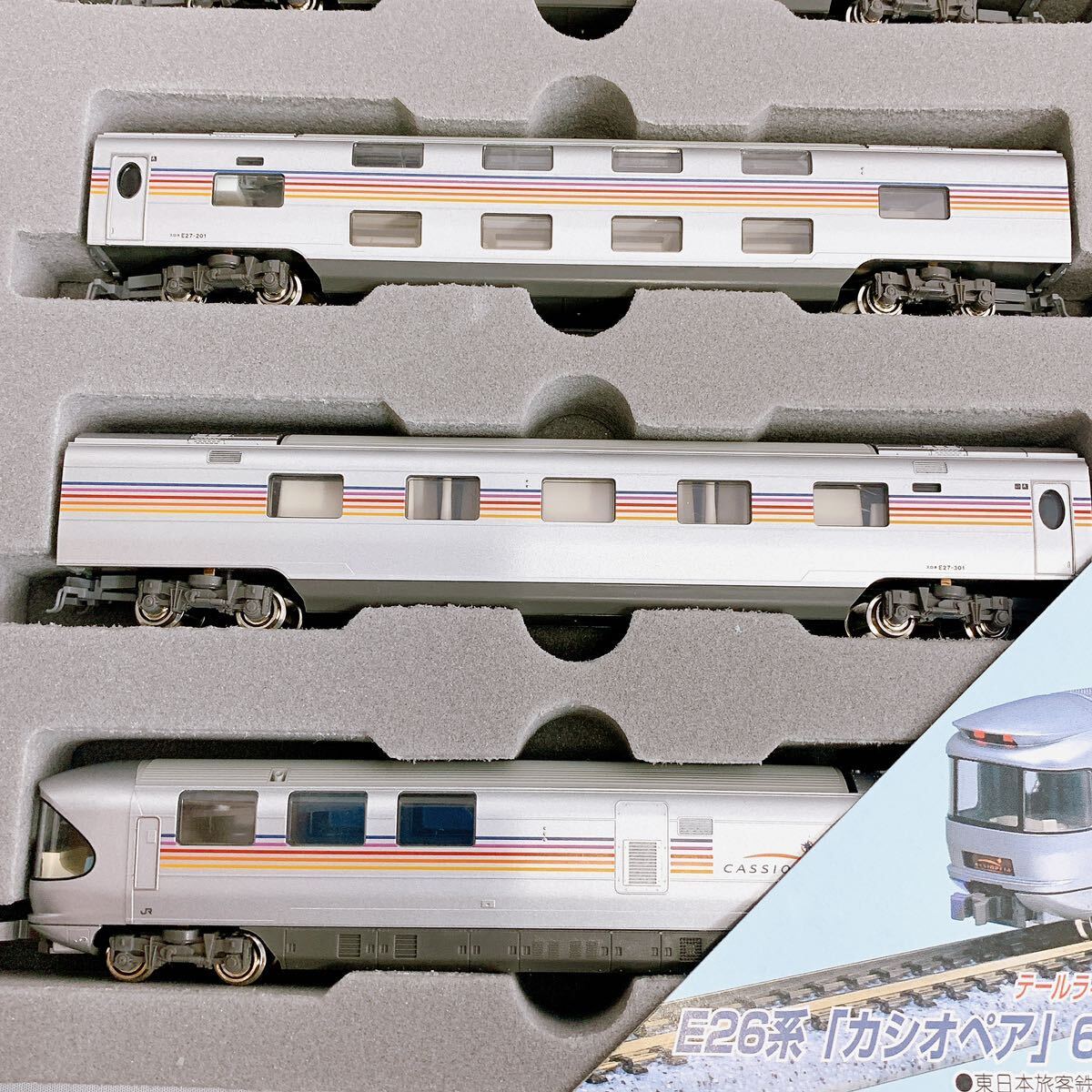 4SB079【美品】 KATO Nゲージ 10-399 E26系 カシオペア 基本セット 鉄道模型 6両セット 中古 現状品_画像4