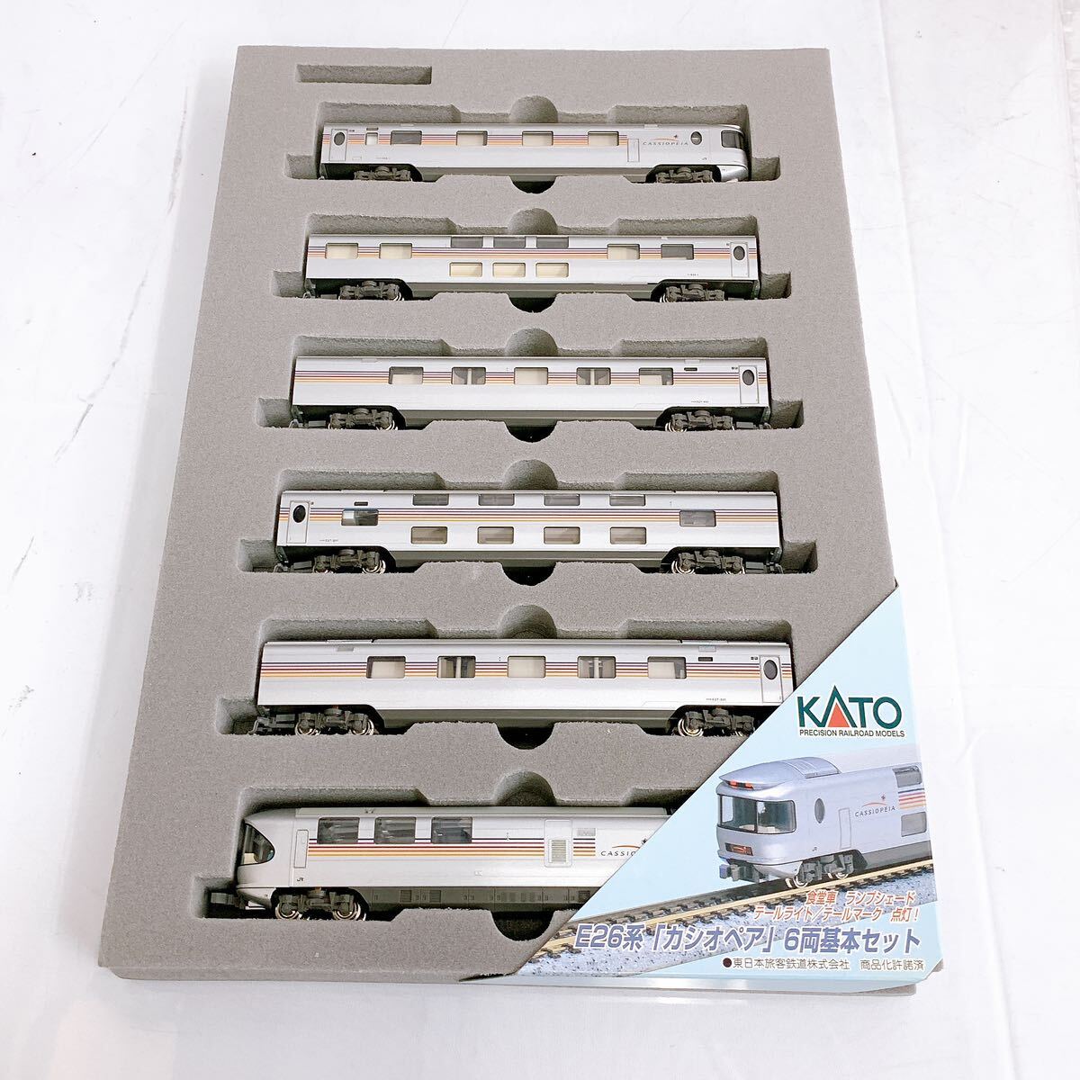4SB079【美品】 KATO Nゲージ 10-399 E26系 カシオペア 基本セット 鉄道模型 6両セット 中古 現状品_画像2