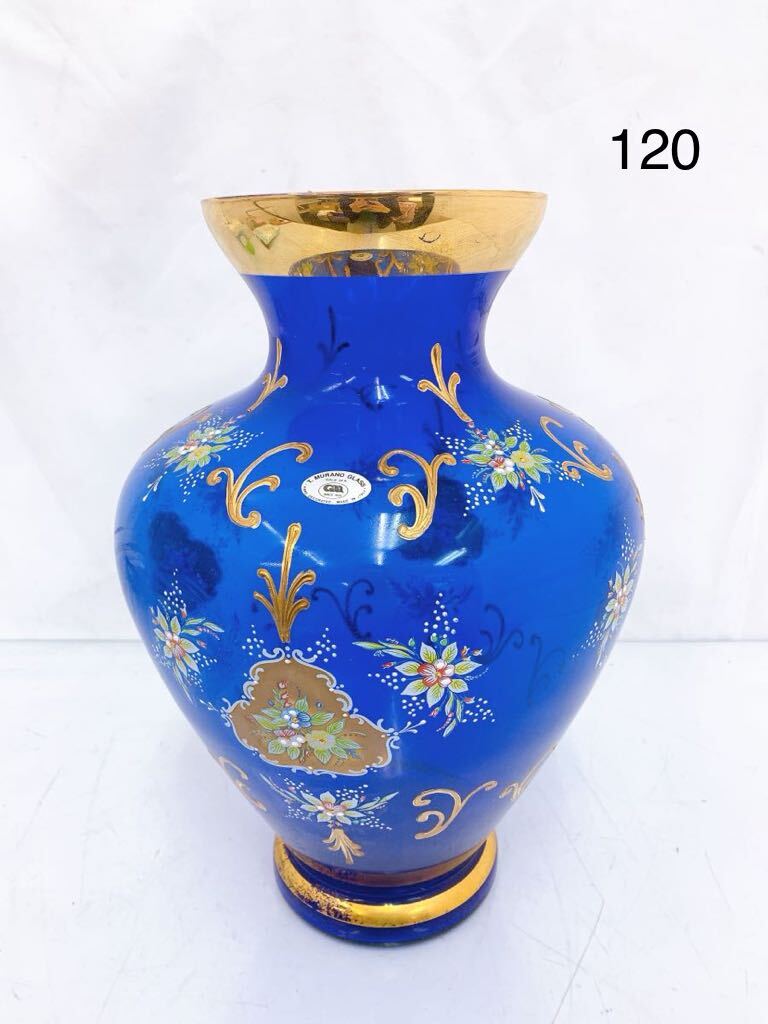 4SA094 T.MURANO GLASS ムラノガラス イタリア 花瓶 置物 中古 現状品の画像1