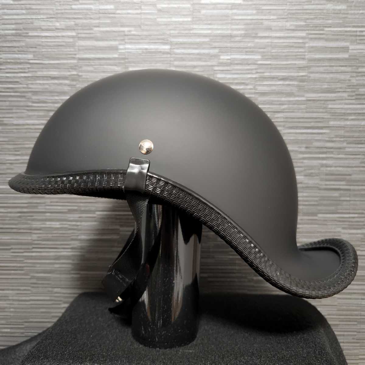 ダックテール S、M、L ヘルメット　マットブラック　半ヘル　キャップ　半帽　半ヘル　_画像1