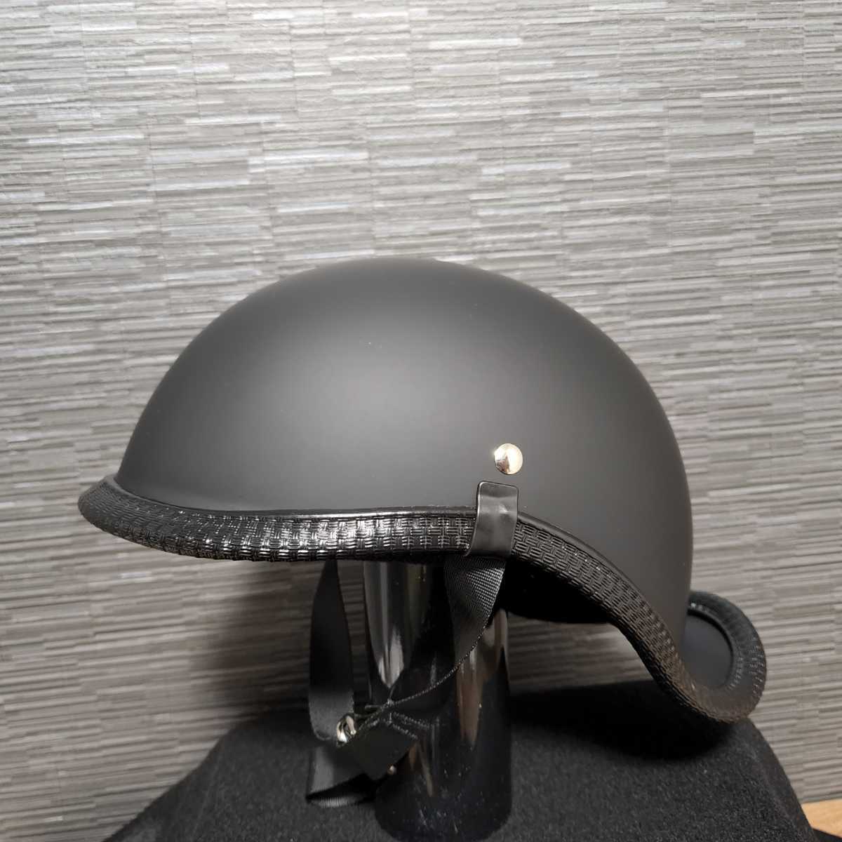 ダックテール S、M、L ヘルメット　マットブラック　半ヘル　キャップ　半帽　半ヘル　_画像3