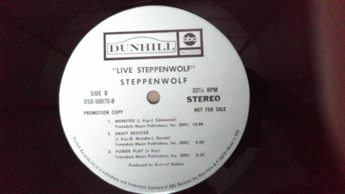 【ＵＳ　Ｏriginal/プロモ盤】 Ｓteppenwolf/ Ｌive_画像6