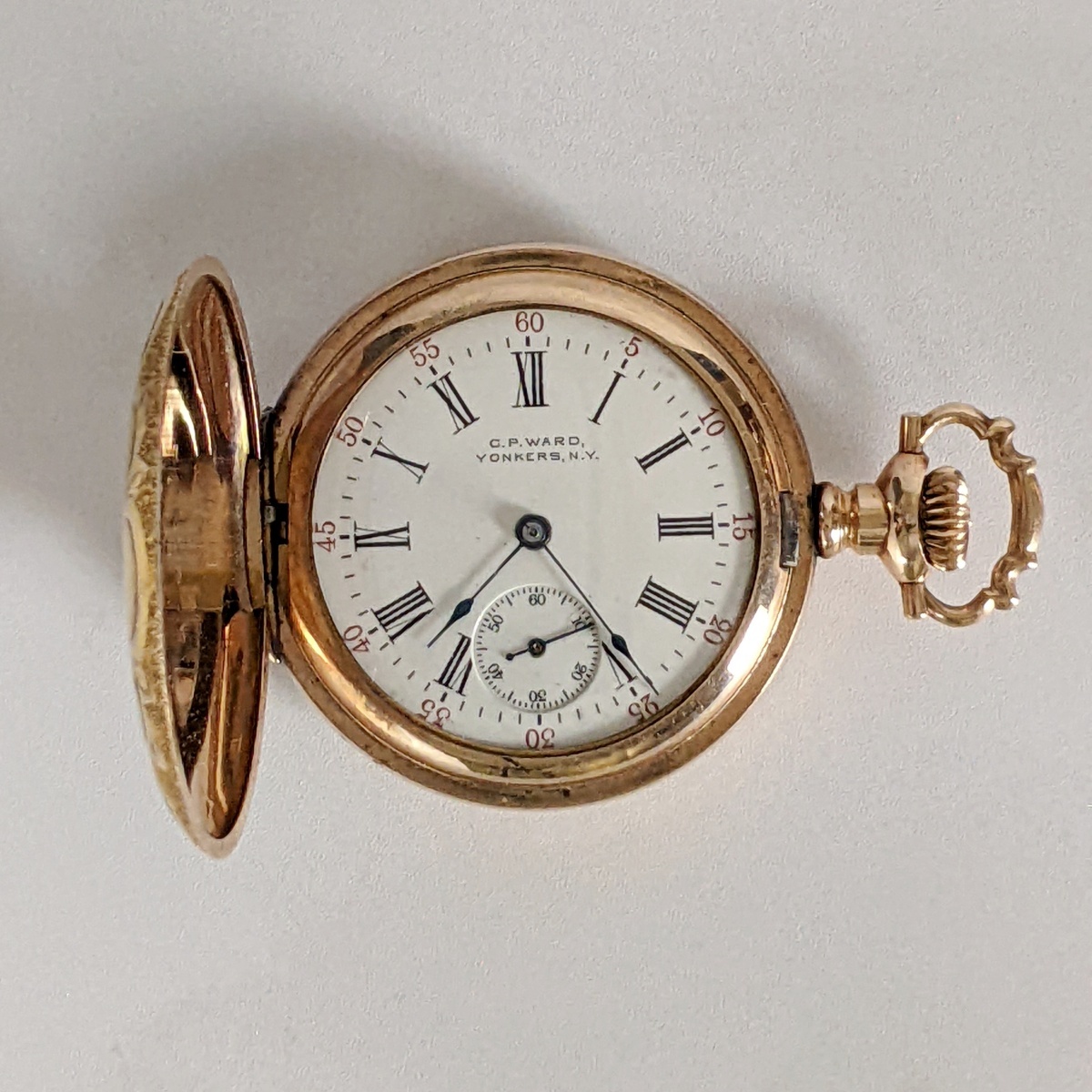 1907年製◆Waltham 美彫金フルハンター 0S 7石 ウォルサム懐中時計◆_画像6