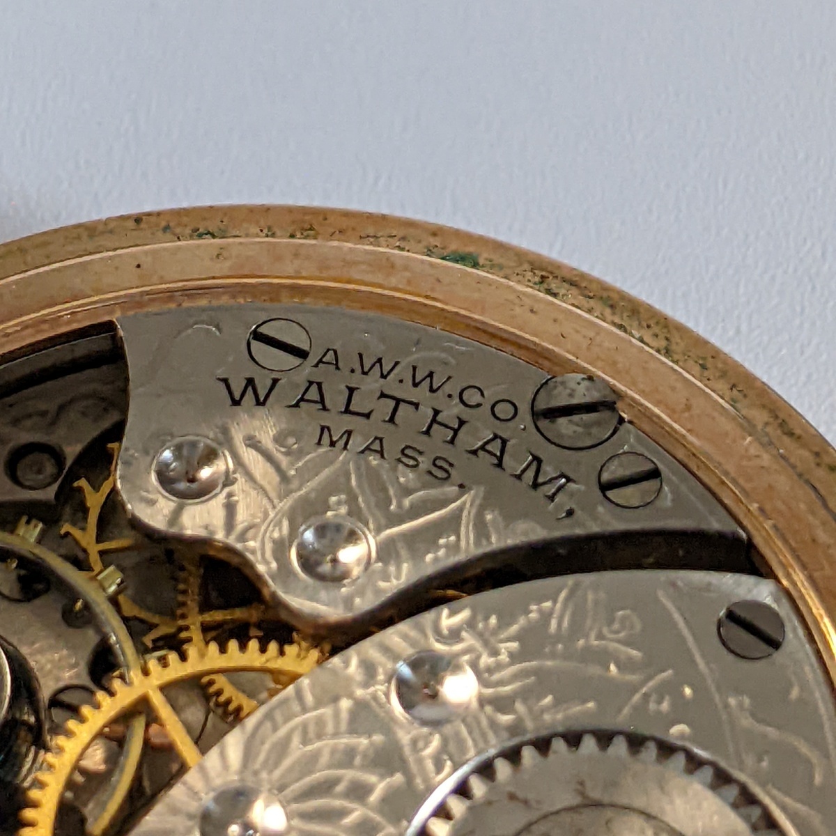 1907年製◆Waltham 美彫金フルハンター 0S 7石 ウォルサム懐中時計◆_画像10