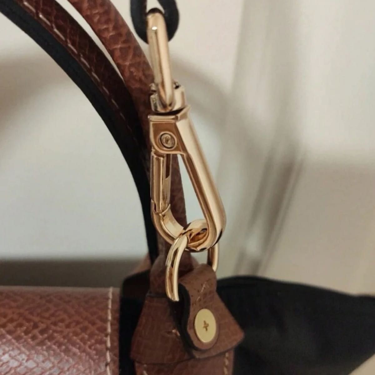 ロンシャン　Longchamp用レザー　カスタムショルダーベルトバッグパーツ幅広 斜め掛け 太め ショルダーストラップ ブラウン