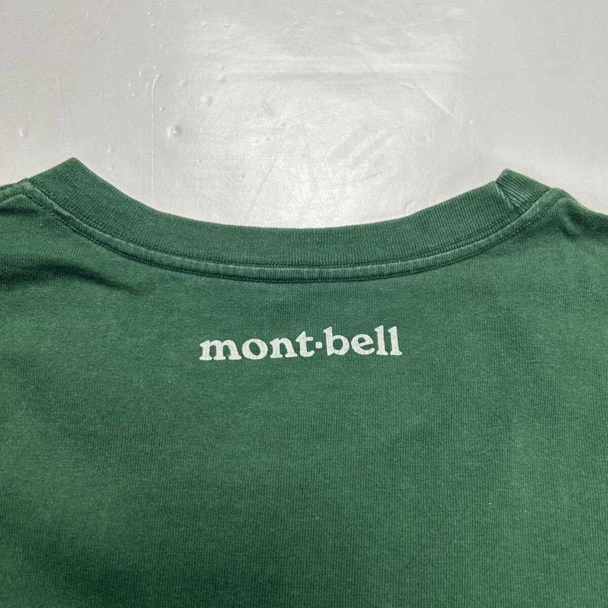 mont-bell モンベル 半袖 Tシャツ グリーン L アウトドア バックロゴ_画像8