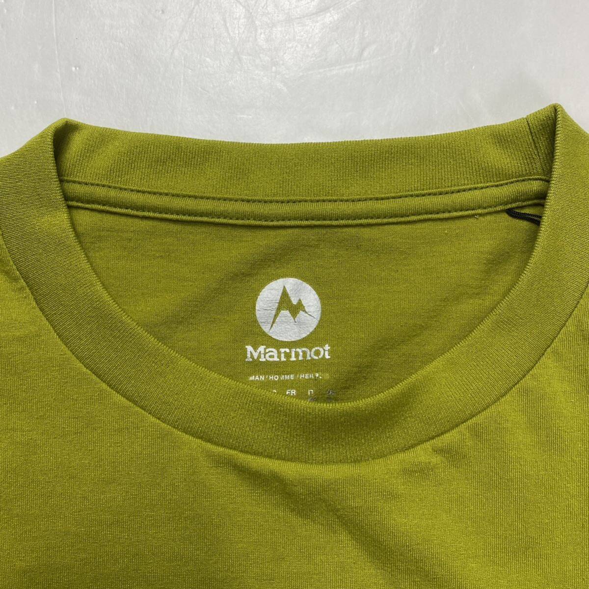 Marmot マーモット 速乾 半袖Tシャツ プリント イエロー 系 L アウトドア_画像4