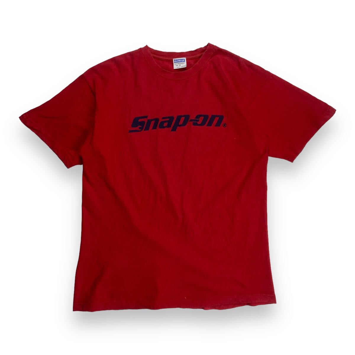 アメリカ製 Snap-on スナップオン ロゴプリント 半袖Tシャツ レッド M 自動車 バイク_画像1