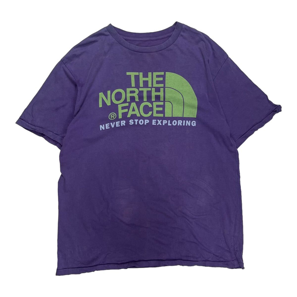 THE NORTH FACE ザ・ノースフェイス 茶タグ 復刻 半袖Tシャツ プリントT ロゴプリント パープル M_画像1