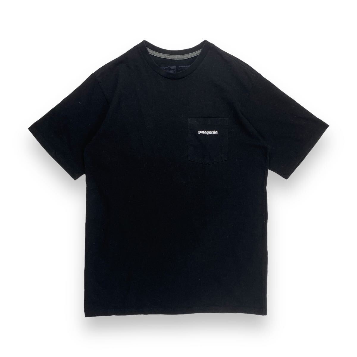 定番 patagonia パタゴニア ロゴ バックプリント 半袖 Tシャツ ブラック XS アウトドア_画像2