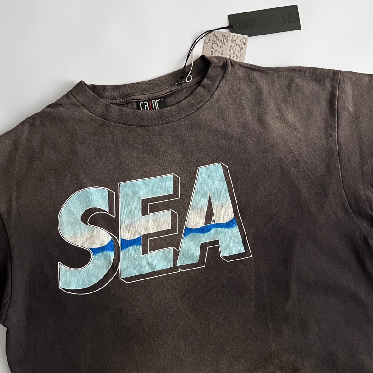 新品未使用 正規品 SAINT MICHAEL × WIND AND SEA21SS TEE XLサイズ セントマイケルウィンダンシー ヴィンテージロゴTシャツ 黒_画像3