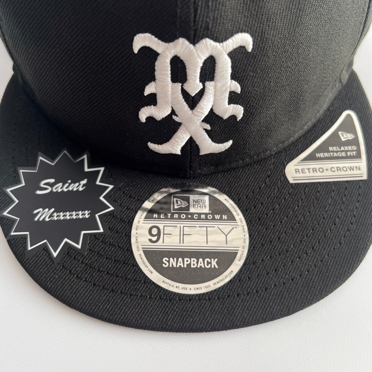 ◆新品未使用/即完売◆ SAINT MICHAEL × NEWERA24SS セントマイケル RC950 STM LOGO CAP ニューエラ キャップ ブラック黒 メンズ 正規_画像4