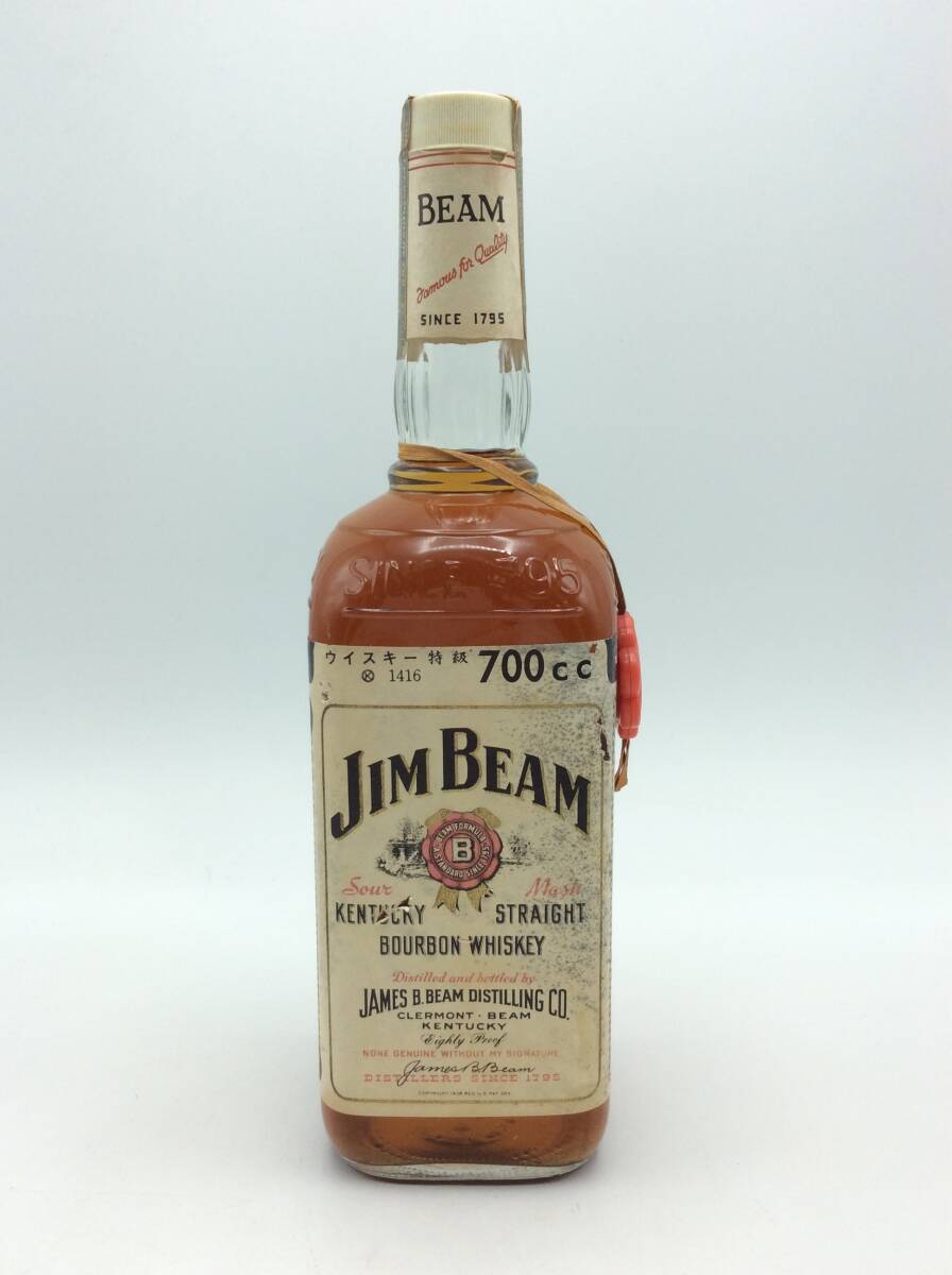 O4♪【未開栓】JIM BEAM ジムビーム BOURBON バーボン ウイスキー 特級 700ml 40％ 古酒 洋酒 お酒 ♪_画像1