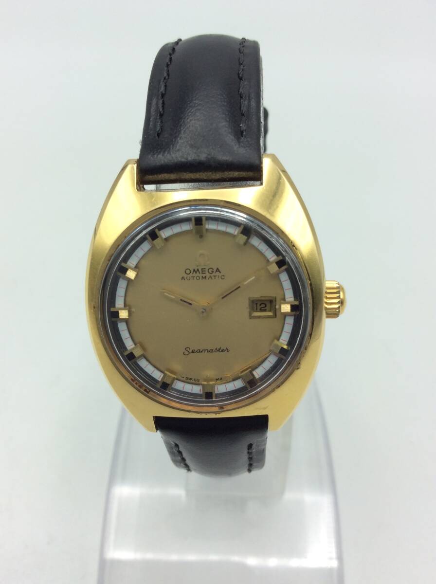 D25♪【AT/不動品】OMEGA オメガ Seamaster シーマスター 自動巻き デイト ラウンド メンズ 腕時計 現状品 ジャンク品 ※秒針破損あり ♪_画像1