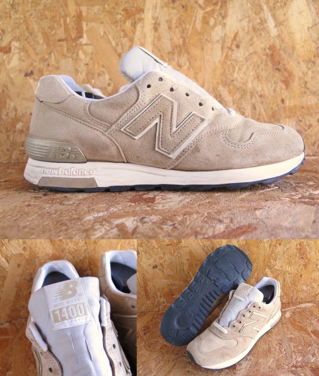 26cm USA製 M1400BE ニューバランス J.CREW別注モデル New Balance US8 レザー アメリカ製 M991 M992 MR993 M1300 BEIGE オールスエード_画像1