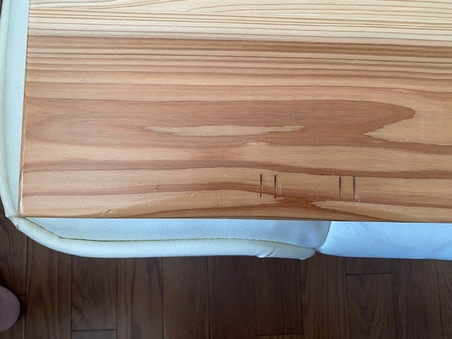 ＠鎌倉天幕 木製テーブル　　800 KTM-T80 　アウトドアに最適　＠_高さ位置の印です。四ケ所にあります。