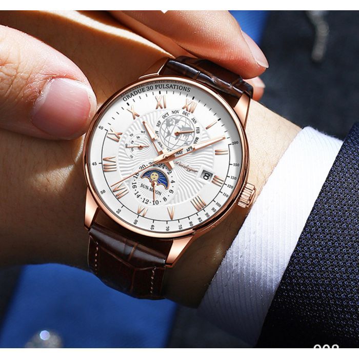 スイスのビジネスベルトメンズクォーツ腕時計POEDAGAR