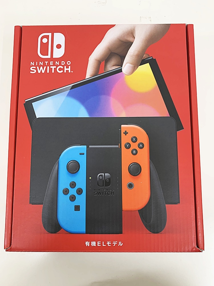 G-65-030 ☆未使用品☆Nintendo Switch ニンテンドー スイッチ 有機ELモデル ネオンブルー/ネオンレッド 本体 他店保証印あり_画像1