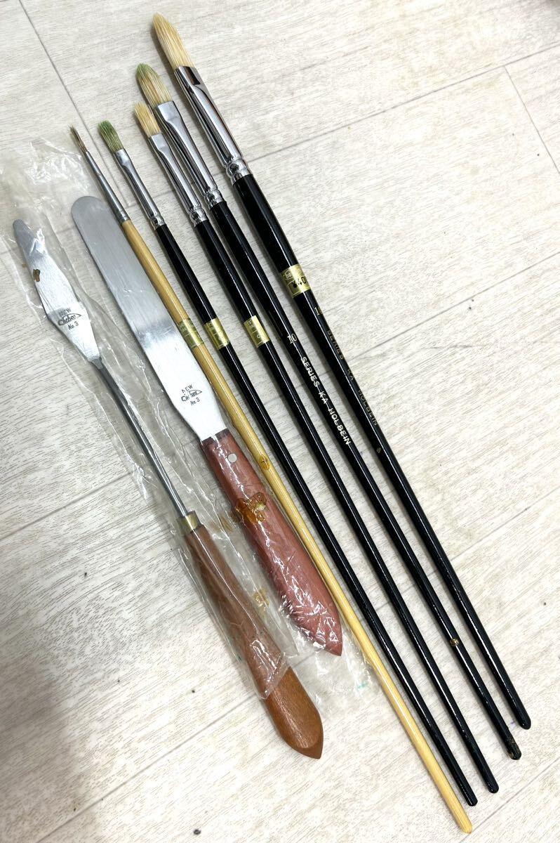 現状品◯油絵　画材　セット　木製ケース入り　ホルバイン　など◯絵の具　筆　パレット　など　HOLBEIN _画像6