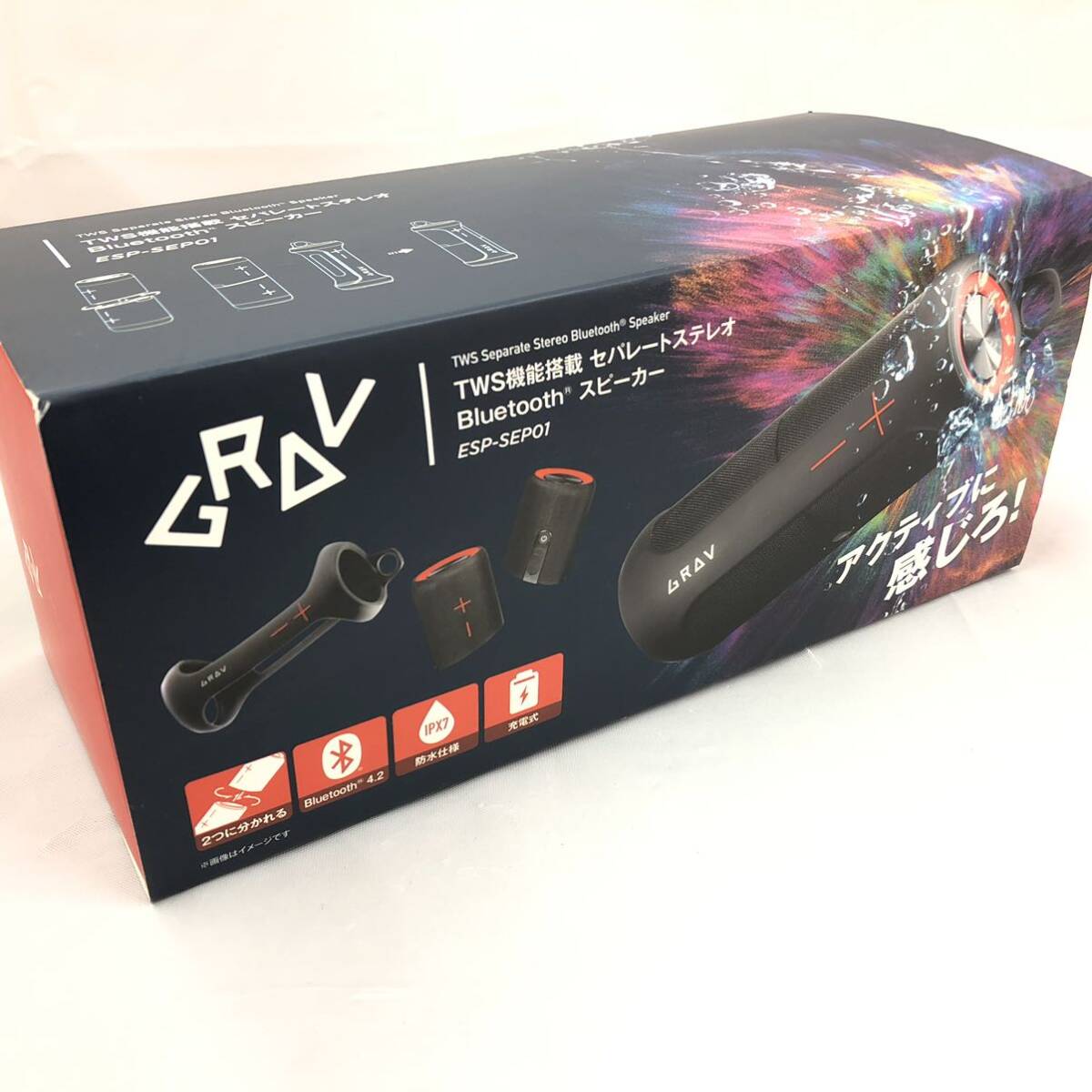 【お買い得】☆アズマ GRAV TWS機能搭載セパレートステレオ Bluetoothスピーカー ESP-SEP01☆ 充電ケーブルあり／オススメ／0_画像8