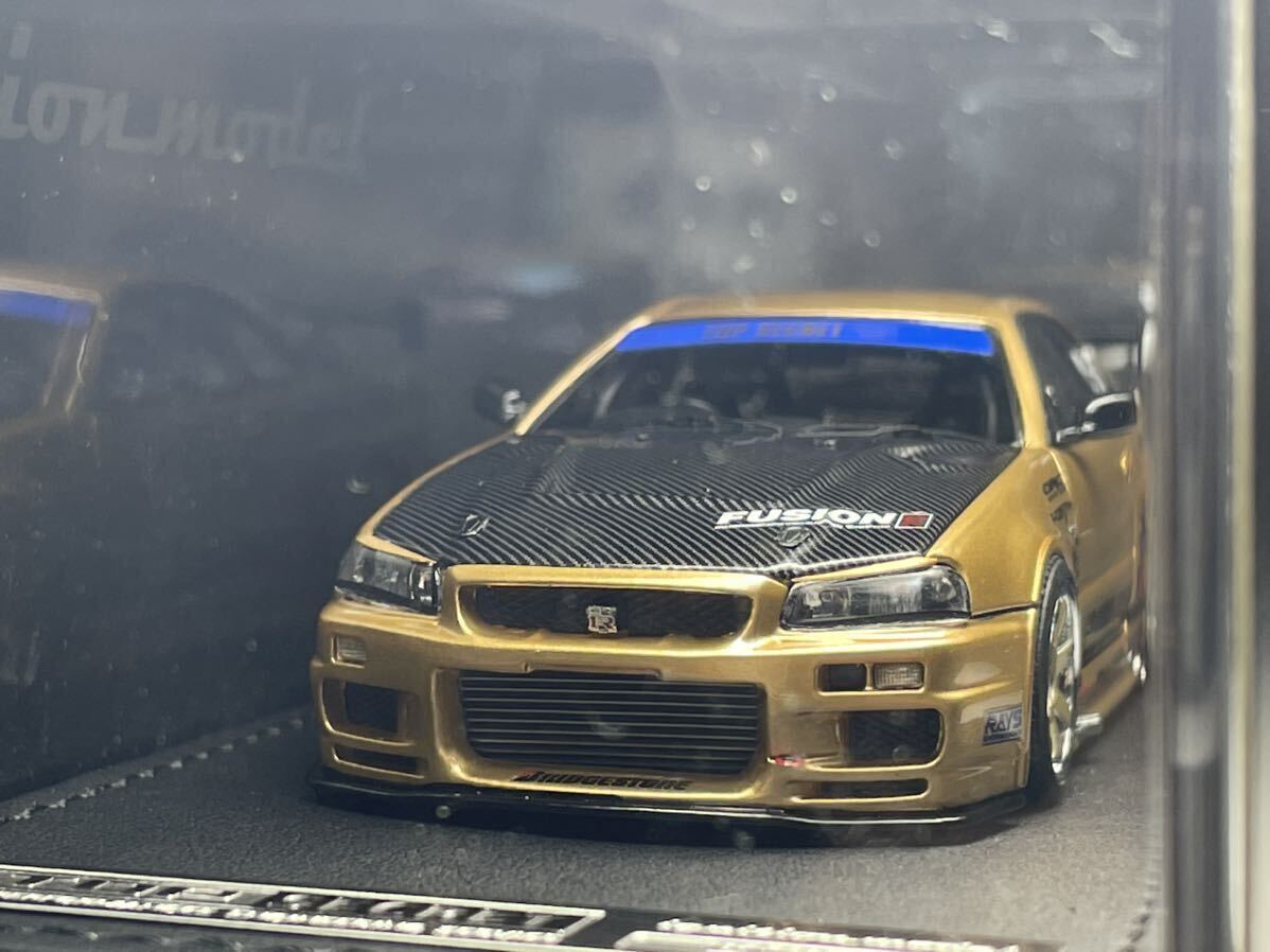 1/43 TOP SECRET Skyline GT-R BNR34 Gold トップシークレット 日産 R34 ゴールド イグニッションモデル ニッサン Ignition model IG1482の画像3