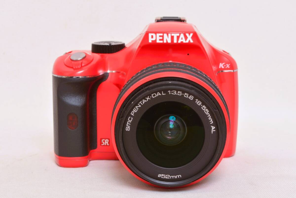 [ рабочее состояние подтверждено ] PENTAX Pentax K-X / smc PENTAX-DA L18-55mm F3.5-5.6AL цифровая камера / красный / RICOH