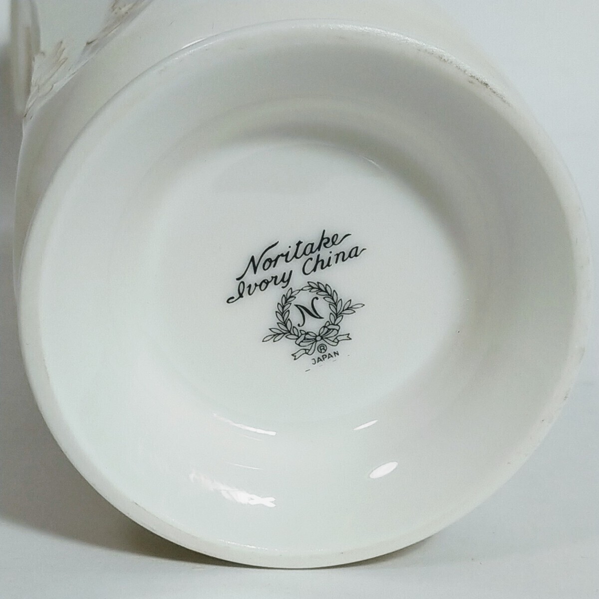 ★ ノリタケ アイボリー チャイナ 花瓶 金彩 フラワーベース 花器 Noritake ivory china レトロ ★635_画像4