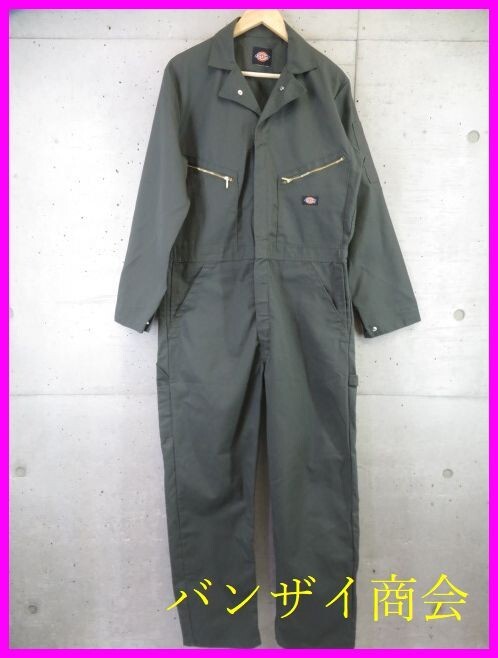 1150s25◆良品です◆DICKIES ディッキーズ 長袖ワークツナギ つなぎ/メカニックツナギ/オールインワン/ジャケット/アメカジ/作業着/整備_画像1