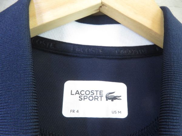 【送料300円可】4150s9◆吸汗速乾◆訳有◆LACOSTE ラコステ ボーダー柄 半袖ドライポロシャツ 4/ジャージ/ジャケット/ゴルフ/ブルゾン_画像8