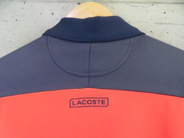 【送料300円可】4150s9◆吸汗速乾◆訳有◆LACOSTE ラコステ ボーダー柄 半袖ドライポロシャツ 4/ジャージ/ジャケット/ゴルフ/ブルゾン_色ヤケありです