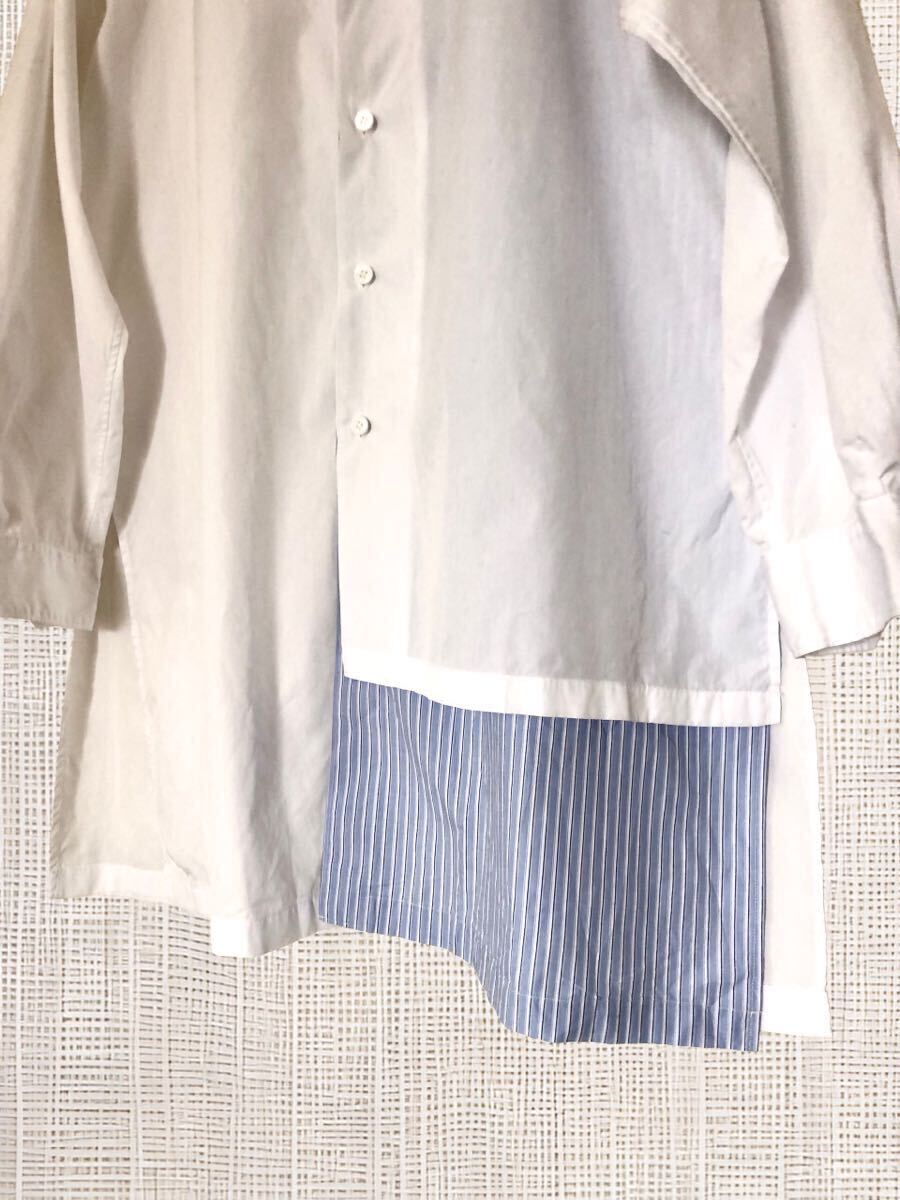 未使用S'YTE Yohji Yamamoto ヨウジヤマモト COTTON BROAD CLOTH LONG SHIRT WITH OVERLAPPING LEFT BODY/ロングシャツ/3の画像4