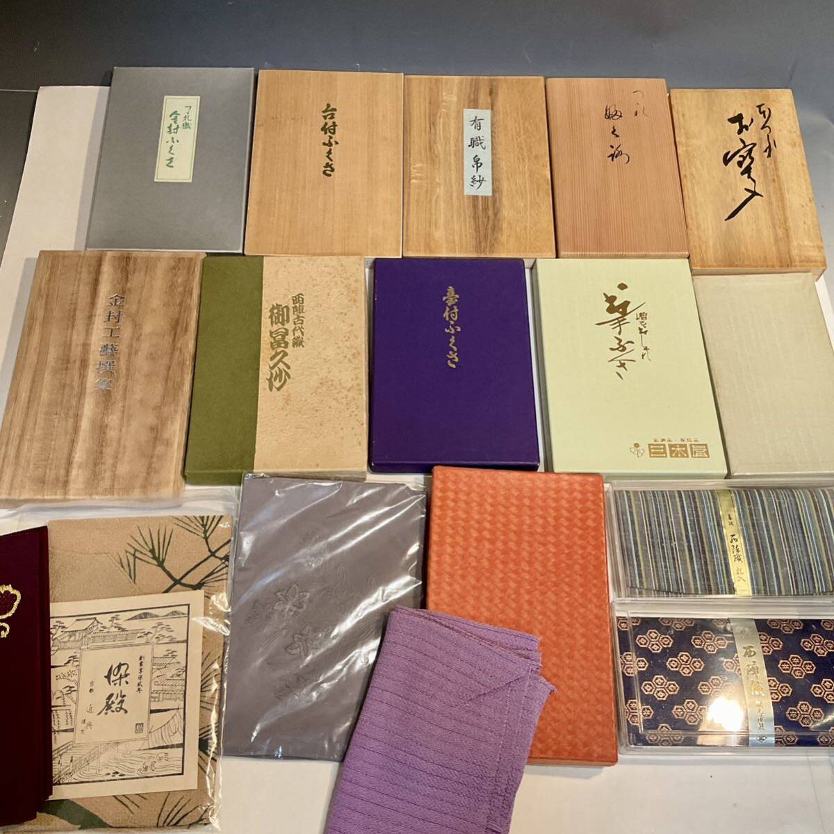 4051503.. fukusa .. gold .. go in . paper go in approximately 20 point together west . woven crepe-de-chine ... woven fine pattern Kyoto old shop handicraft together 