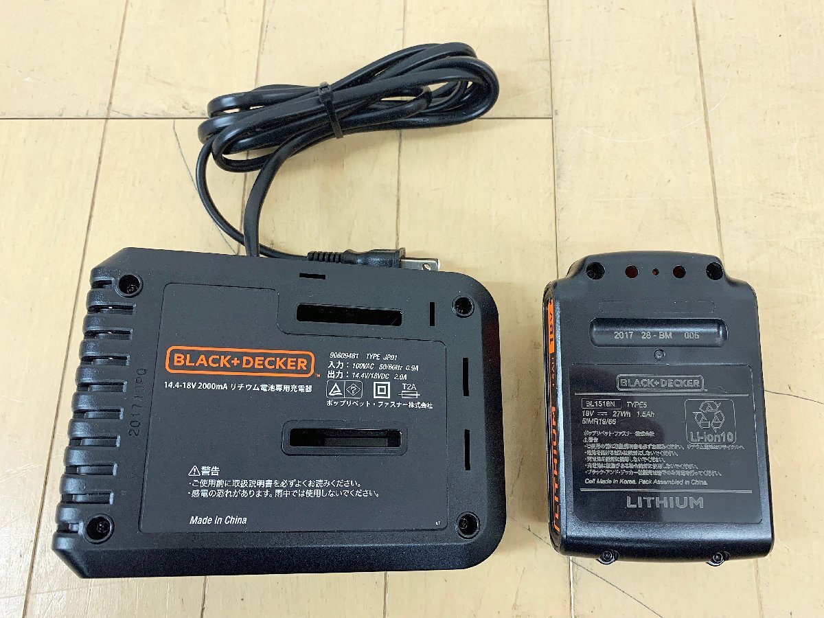 ★中古美品★ブラックアンドデッカー 18Vコードレス丸ノコ BDCCS18B 本体 充電器・バッテリー付き フルセット DIY BLACK+DECKER)倉bの画像8