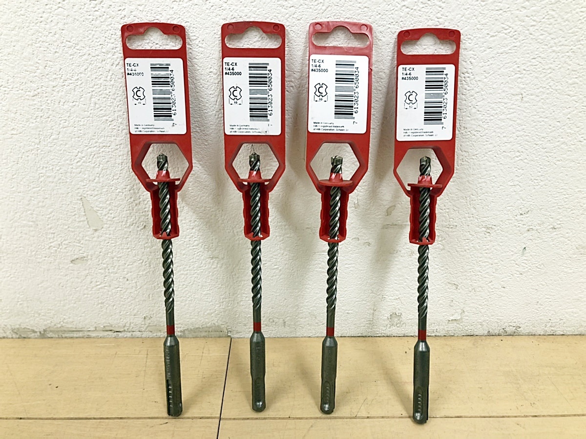 ★新品★4本セット HILTI ヒルティ ハンマードリルビット4本セット TE-CX 1/4-6 #435000 SDSプラスシャンク ハンマドリル 電動工具)倉b_画像2