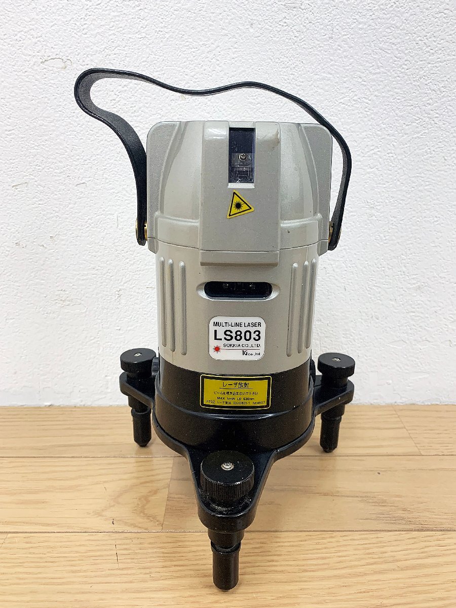 ★中古★ソキア SOKKIA レーザー墨出し機 LS803 本体 ケース・受光器ほか付属品多数 水平1 垂直3 測定 測量 土木 大工 DIY)倉b_画像2