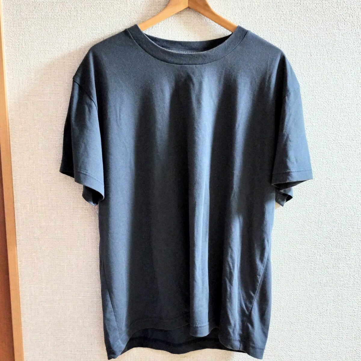 無印良品 天竺編み ビッグシルエット Tシャツ ドライ オーバーサイズ 黒 半袖 ブラック 無地 XL L グレー_画像1