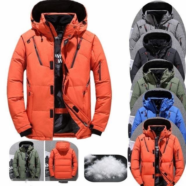 YR-01 緑（実寸2XL)新品◆高級セレブdesigner*スキー 登山 OUTDOOR アウトドア ジャンパー ブルゾン 無地 フード付き ダウンコート_画像2