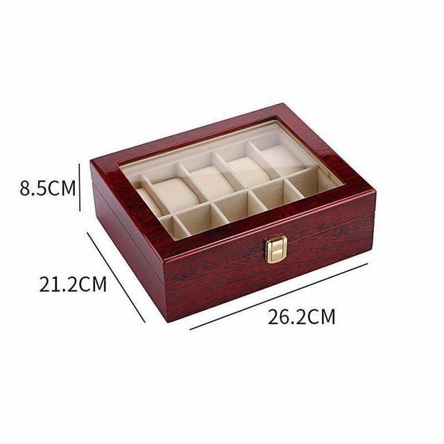  clock storage case collection case wooden 10ps.@ for BOX arm clock case high class watch box collection interior storage exhibition high class red 