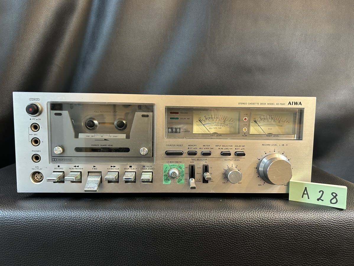 A28ジャンク1円スタートAIWA ステレオカセットデッキ アイワ カセットデッキ オーディオ機器 AD-7500STEREO CASSETTE DECK レトロ _画像1