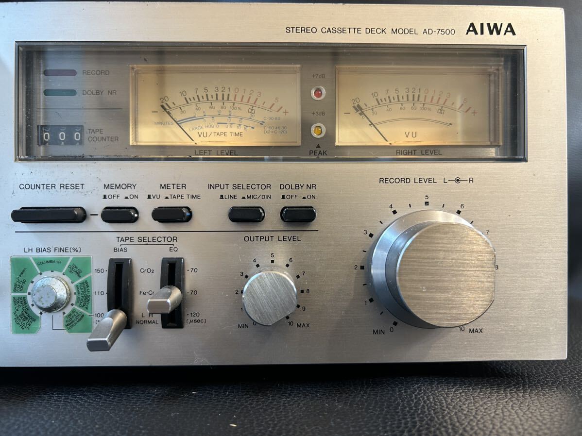 A28ジャンク1円スタートAIWA ステレオカセットデッキ アイワ カセットデッキ オーディオ機器 AD-7500STEREO CASSETTE DECK レトロ _画像3