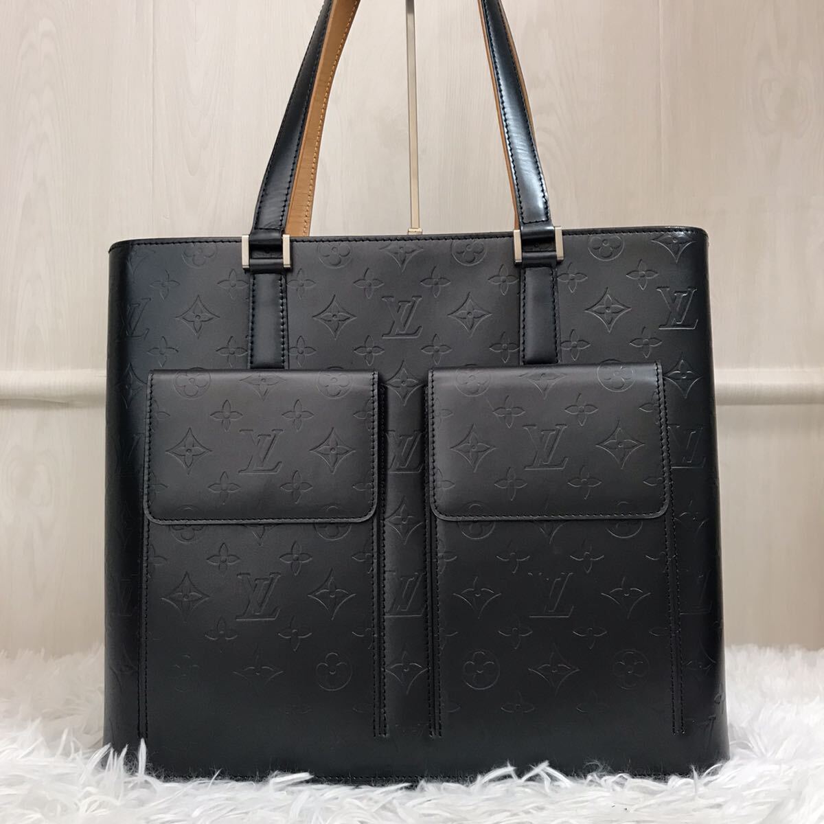 使用数回●ルイヴィトン LOUIS VUITTON ウィルウッド トートバッグ ハンドバッグ メンズ ビジネス 大容量 A4 モノグラム マット ヌメ革_画像2