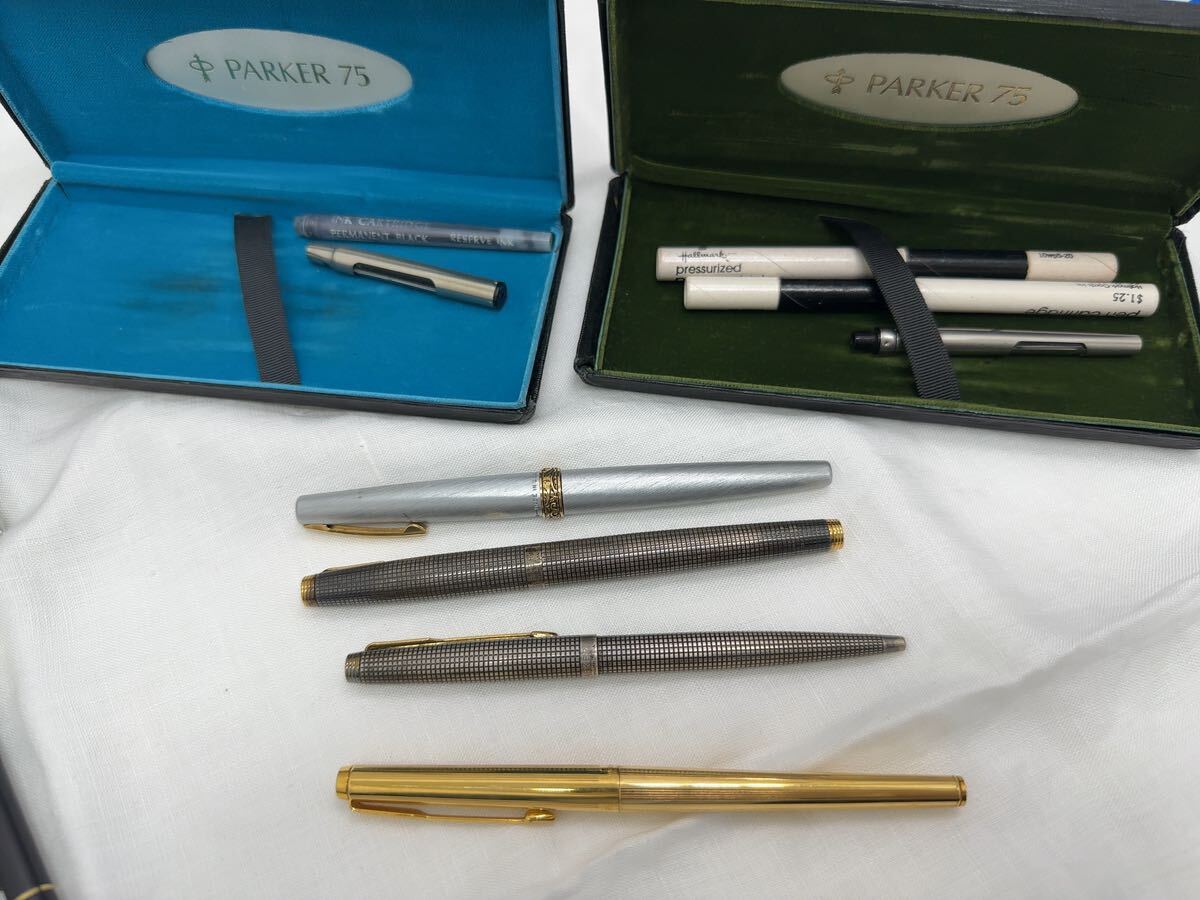  万年筆・ボールペンおまとめ12本 18K、14K Mont Blanc PILOT PARKER SHEFFER モンブラン パイロット パーカー シェーファー 現状品 箱あり_画像2