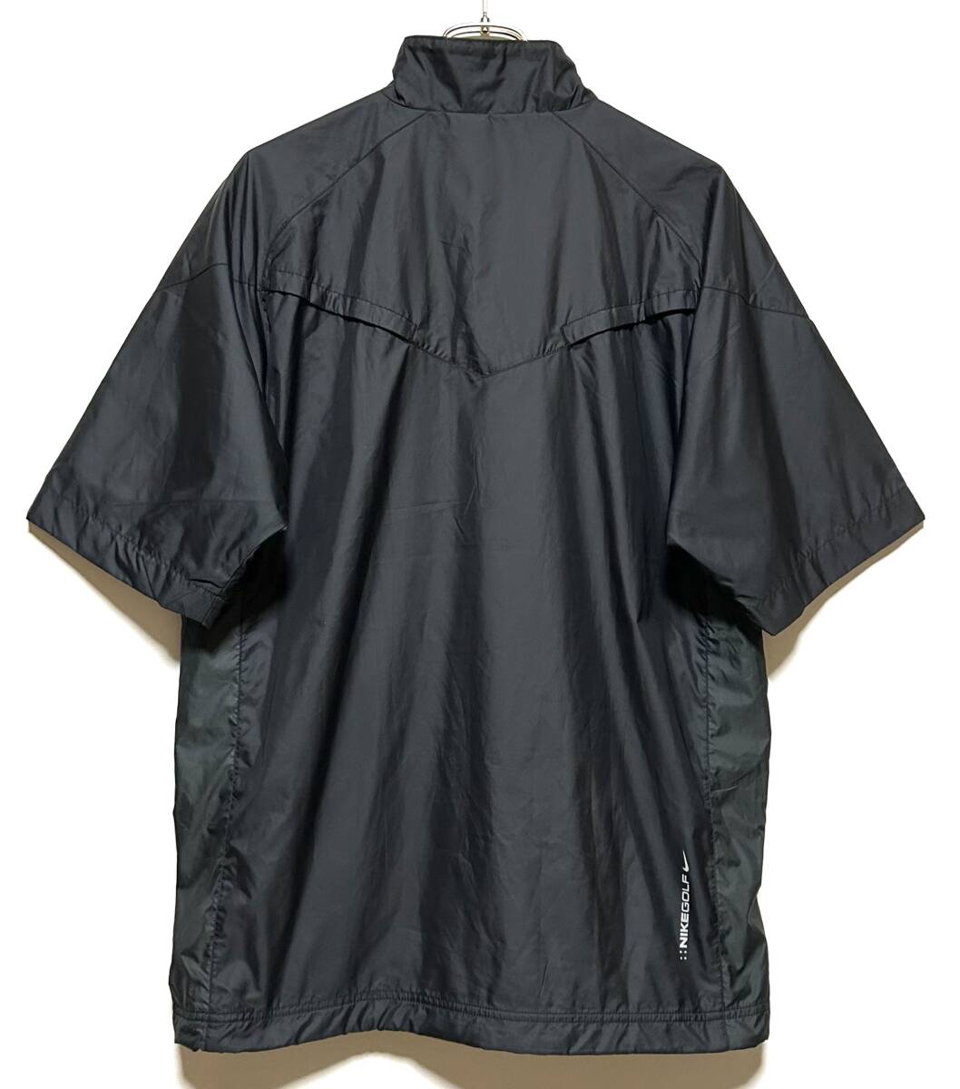 NIKE GOLF ハーフジップ プルオーバー シャツ（XL）黒 ナイキ ゴルフ アノラック 半袖 総裏メッシュの画像2