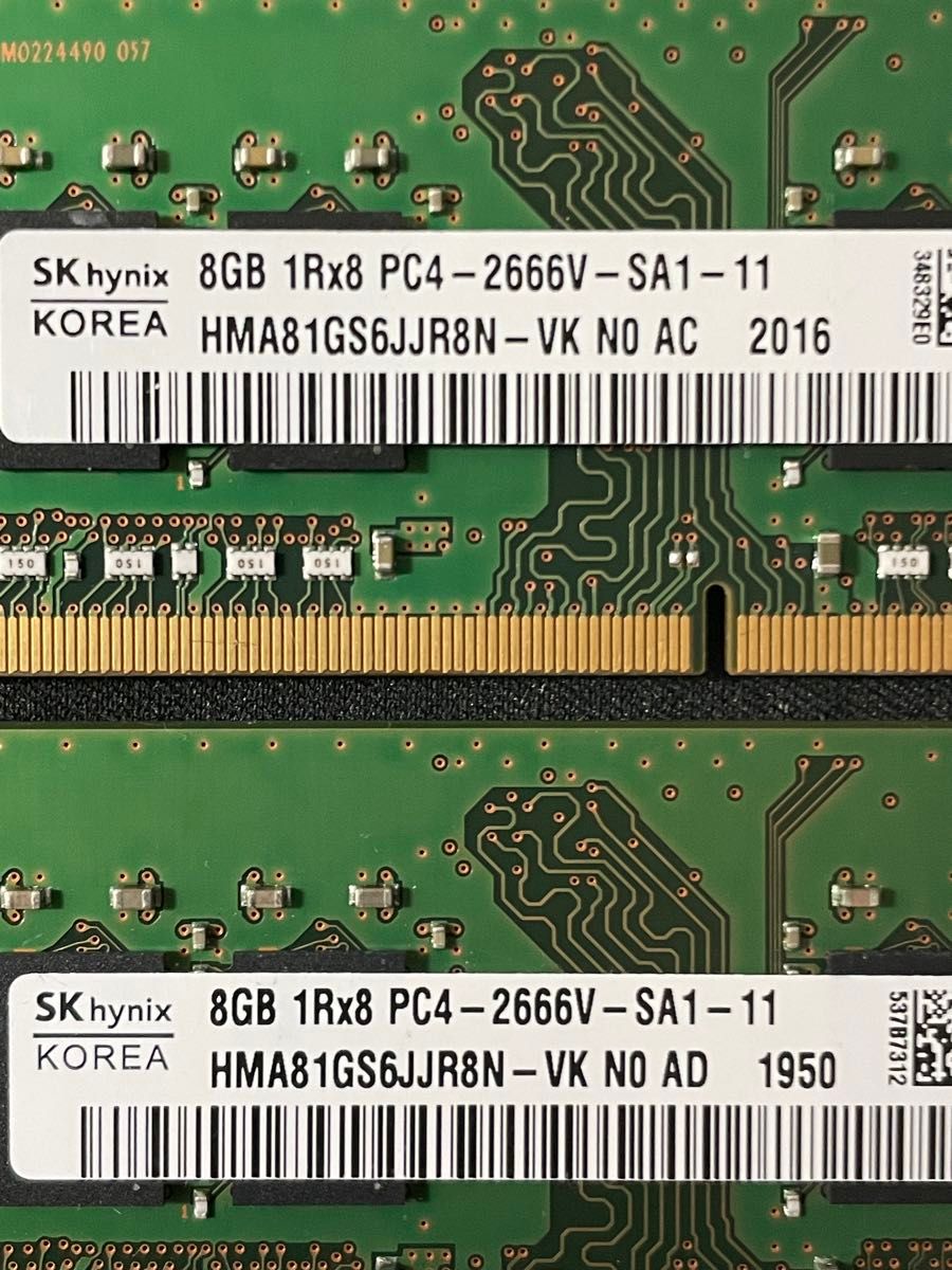 SK HYNIX PC4-2666V 16GB 8GB×2枚