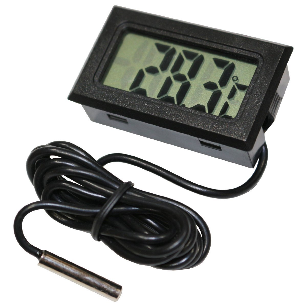  digital water temperature gage thermometer sensor cord length .1m aquarium aquarium LCD liquid crystal -50*C~+110*C correspondence interior refrigerator freezer greenhouse temperature control black 