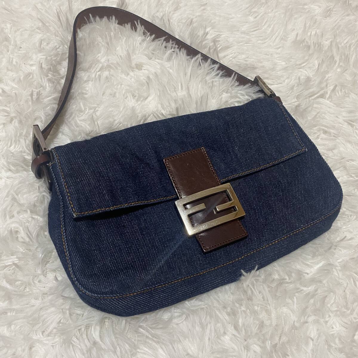 フェンディ　FENDI バッグ　デニム　マンマバケット　bag　ハンドバッグ　トートバッグ　_画像1