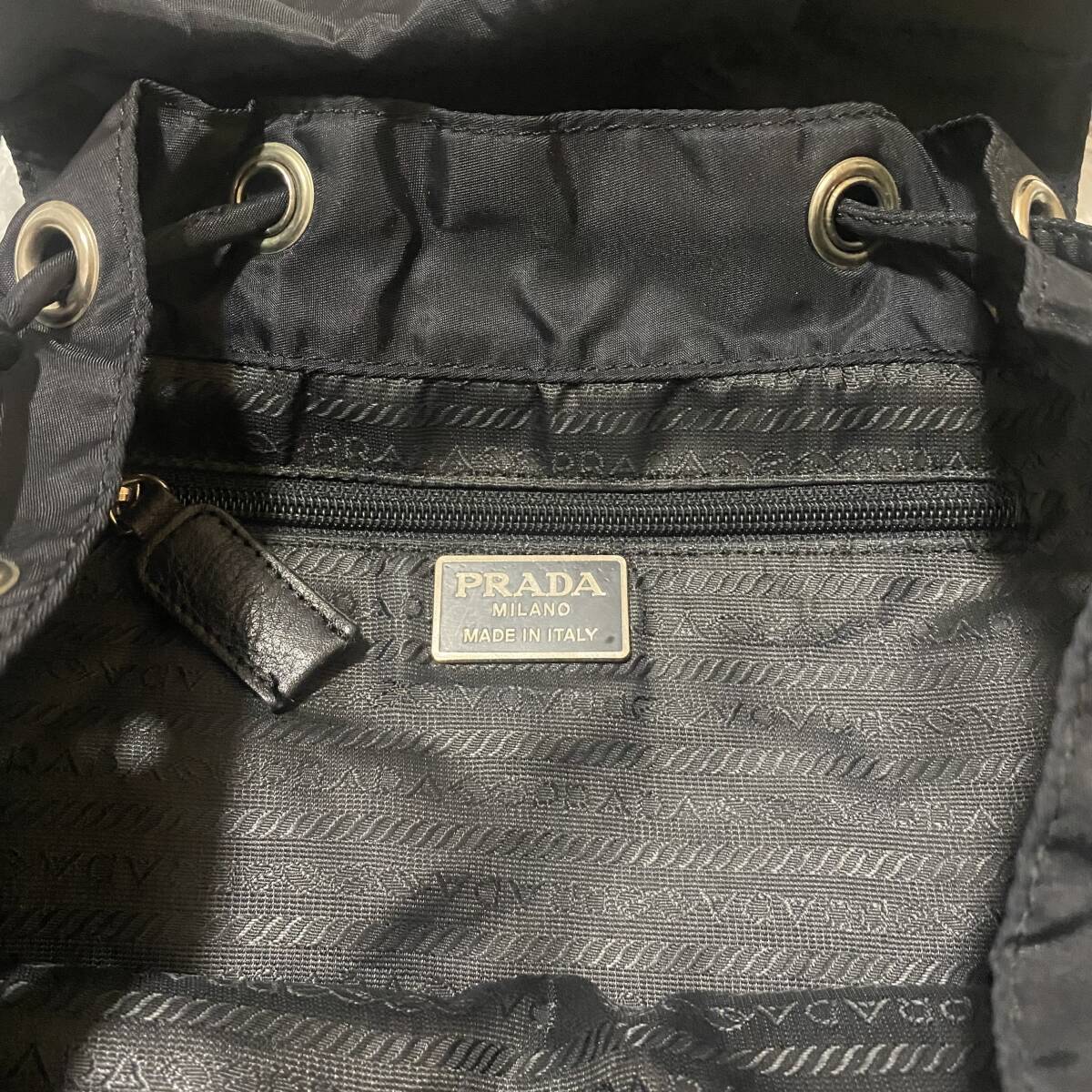 プラダ　PRADA バッグ　リュック　バックパック　ナイロン　三角ロゴ　ブラック_画像6