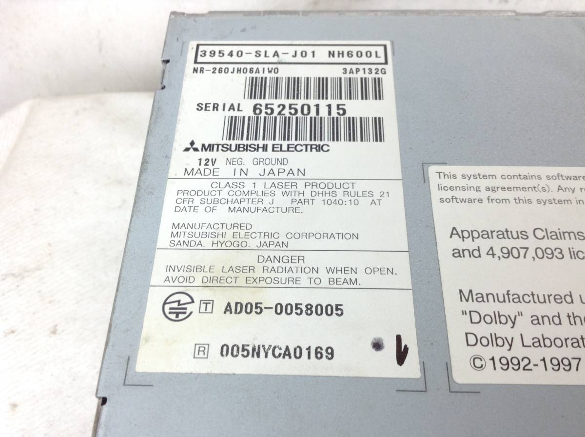 ホンダ　39540-SLA-J01/NH600L　インターナビ　HDD　エアウェイブ　売り切り　未テスト品